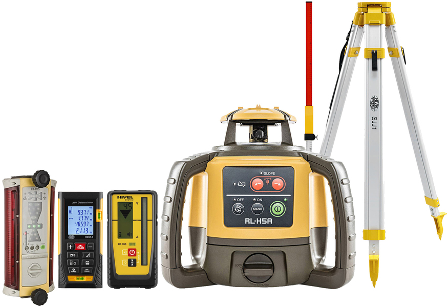 Laser level Topcon RL-H5A Digital (+ tripod + laser stave + distance meter + laser sensor)