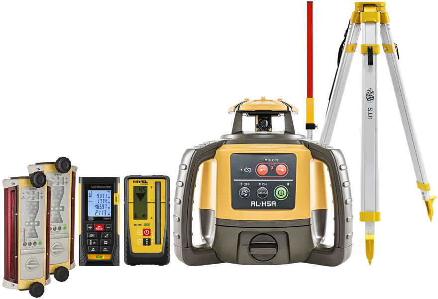 Laser level Topcon RL-H5A Digital (+ tripod + laser stave + distance meter + 2x laser sensor)