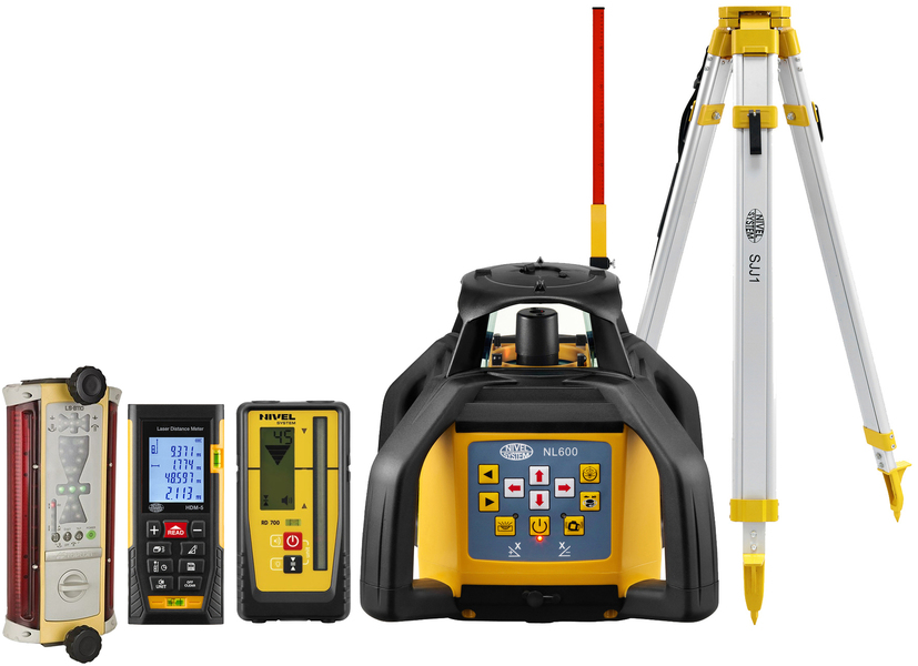 Laser level Nivel System NL600 Digital (+ tripod + laser stave + distance meter + laser sensor)