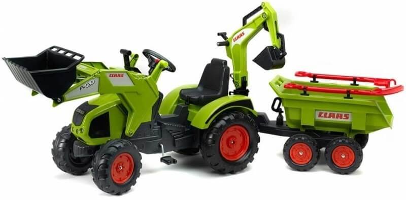Tractor on pedals with trailer FALK Claas Axos for children