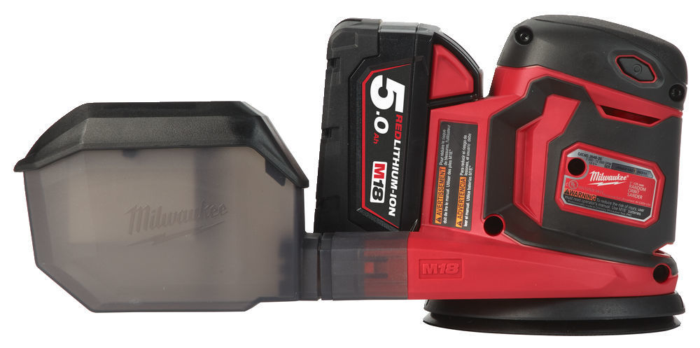Szlifierka mimośrodowa Milwaukee M18 BOS125-502B (+ 2x akumulator 5 Ah + ładowarka + torba)