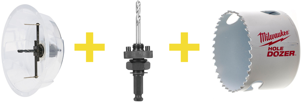 Adjustable hole dozer Milwaukee + hole dozer 68 mm + mandrel