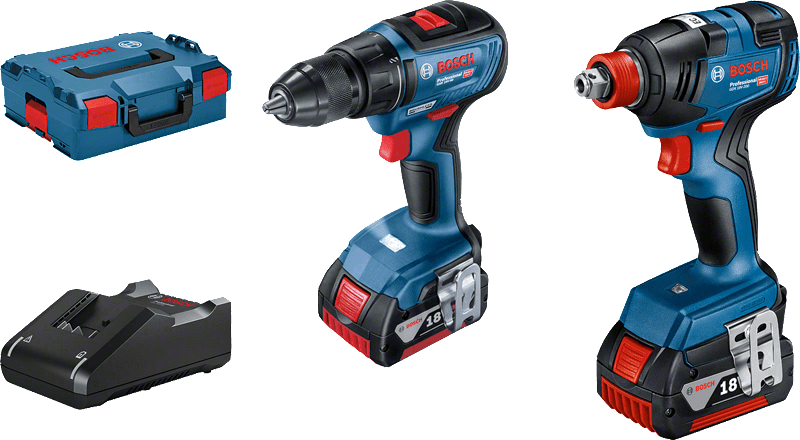 Wiertarko-wkrętarka Bosch GSR 18V-50 + klucz udarowy GDX 18V-200 Professional (+ 2x akumulator 4 Ah + ładowarka)