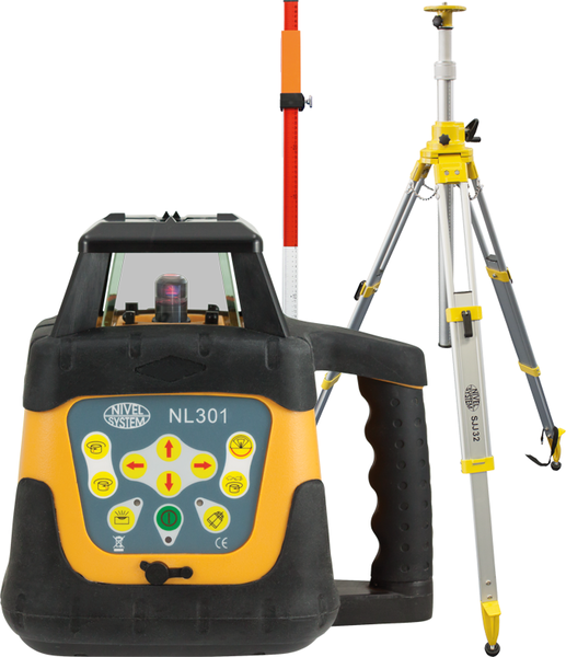 Laser level Nivel System NL301 (+ cranked tripod, + laser stave)