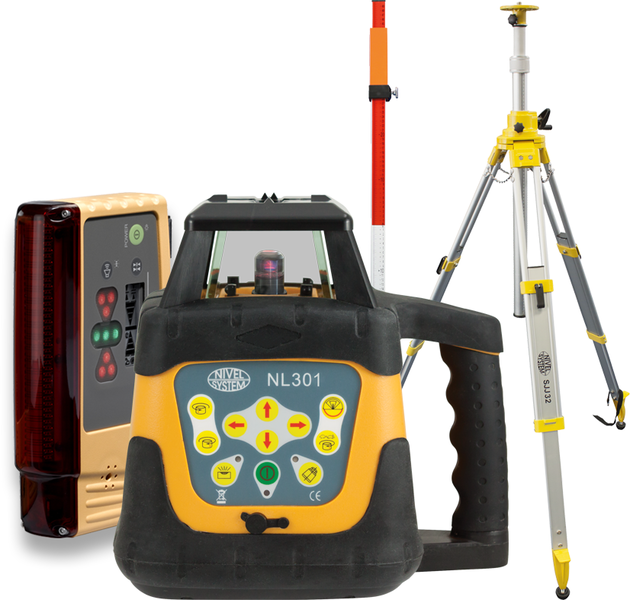 Laser level Nivel System NL301 (+ tripod, + laser stave, + LS-B10 laser sensor)