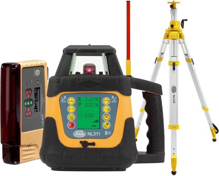 Laser level Nivel System NL311 (+ tripod, + laser stave, + LS-B10 laser sensor)