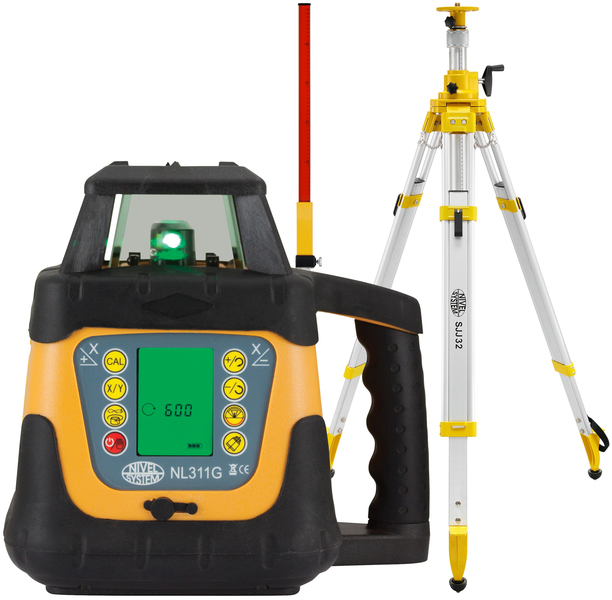 Laser level Nivel System NL311G (+ cranked tripod, + laser stave)