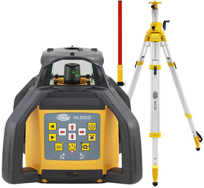 Laser level Nivel System NL500G DIGITAL (+ cranked tripod, + laser stave)