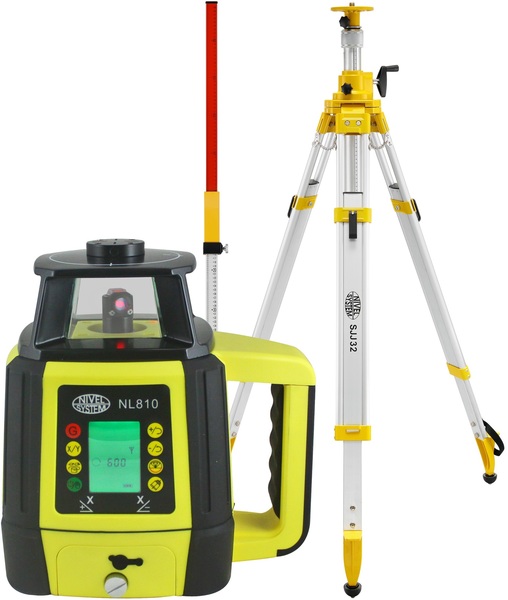 Laser level Nivel System NL810 (+ cranked tripod, + laser stave)