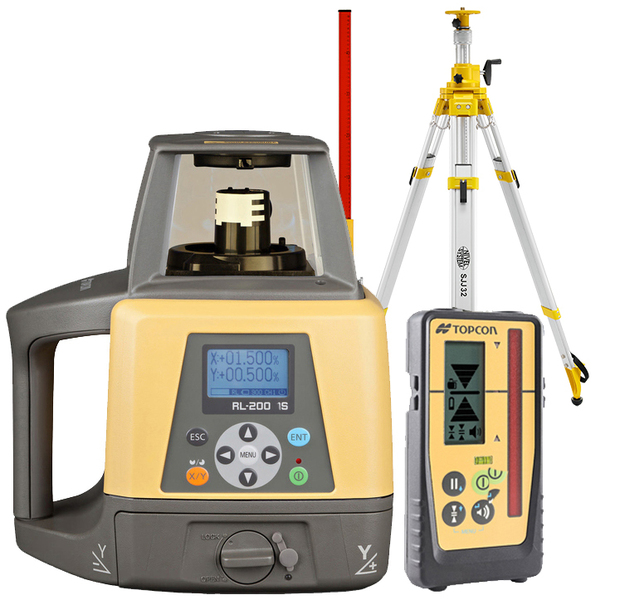 Laser level Topcon RL-200 1S DIGITAL (+ cranked tripod, laser stave)