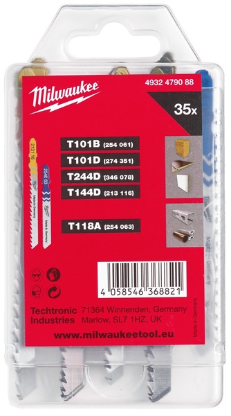 T-shank jigsaw blade set Milwaukee (35 pcs)