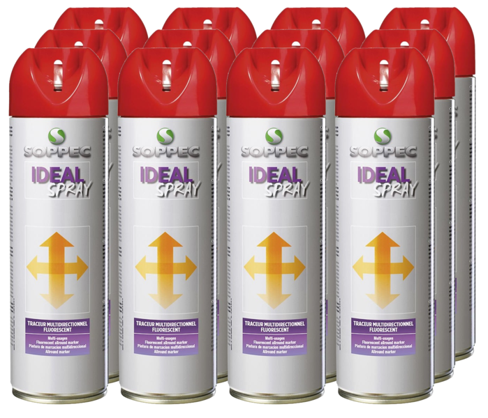 Red spray paint Soppec IDEAL (12 pieces)