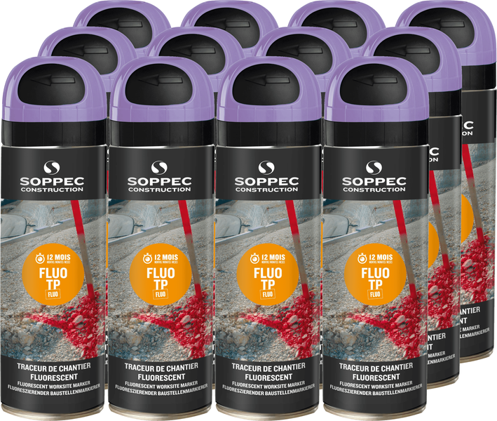 Violet spray paint Soppec FLUO TP (12 pieces)