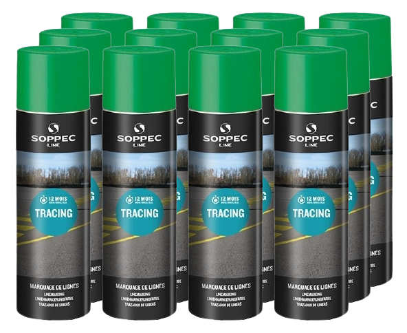 Green aerosol line paint Soppec TRACING (12 pieces)