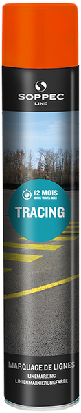 Czerwona farba w aerozolu do malowania linii Soppec TRACING 750 ml