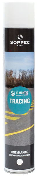White aerosol line paint Soppec TRACING 750 ml