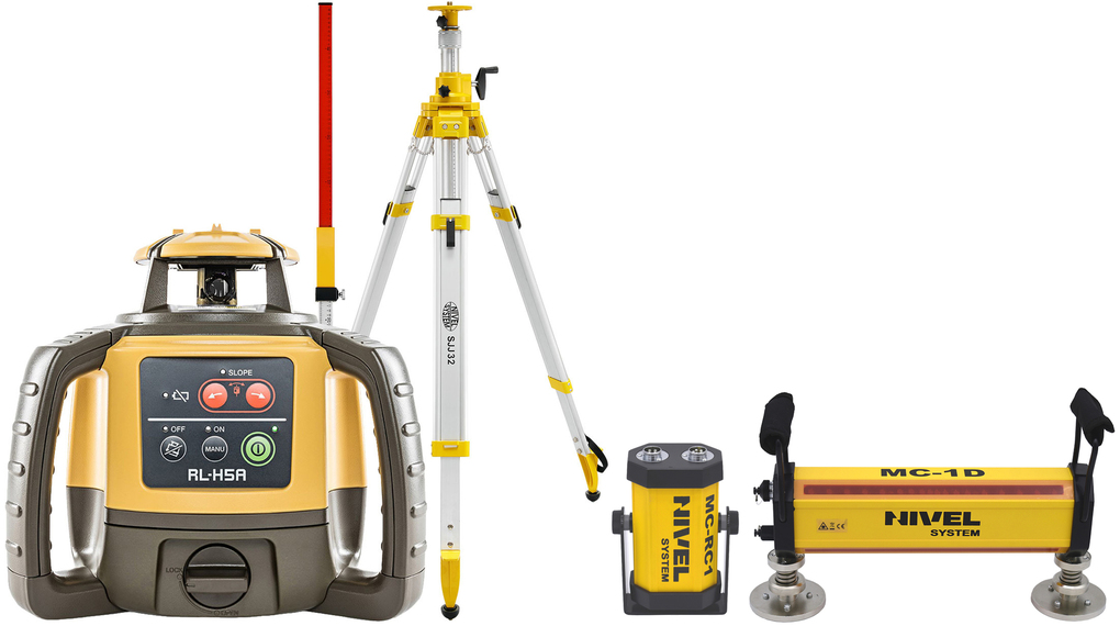 Laser level Topcon RL-H5A (+ cranked tripod + laser stave + MC-1D system)