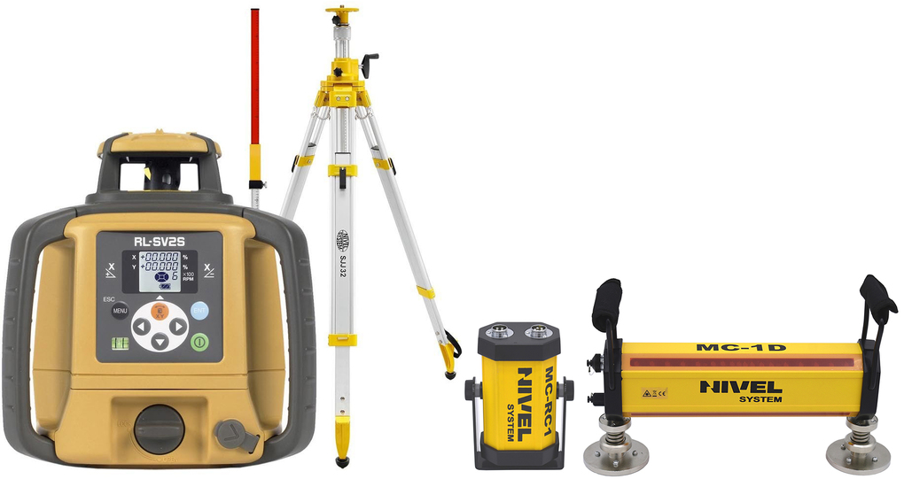 Laser level Topcon RL-SV2S (+ cranked tripod + laser stave + MC-1D system)