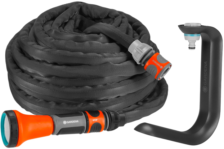 Hose hanger Liano Tap Fix Gardena (+ textile hose Liano 15 m)