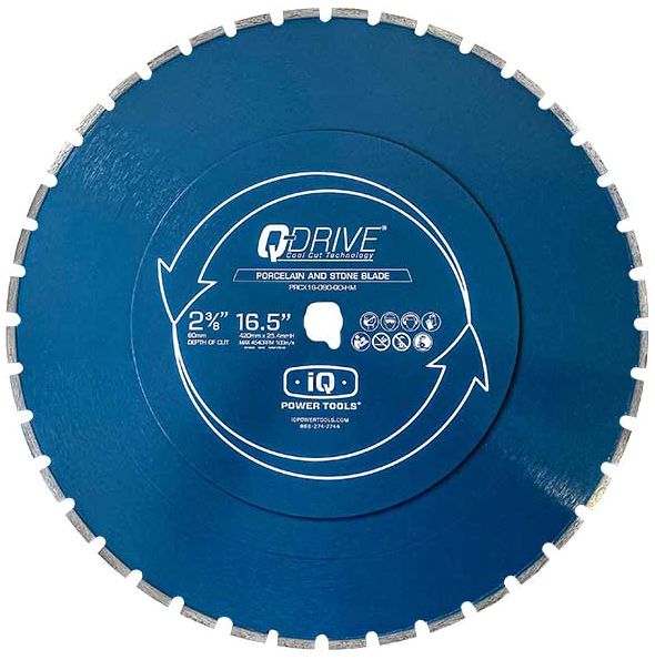 Diamond blade Q-Drive Segmented Porcelain and Stone Blade iQ Power Tools (420 mm), blue