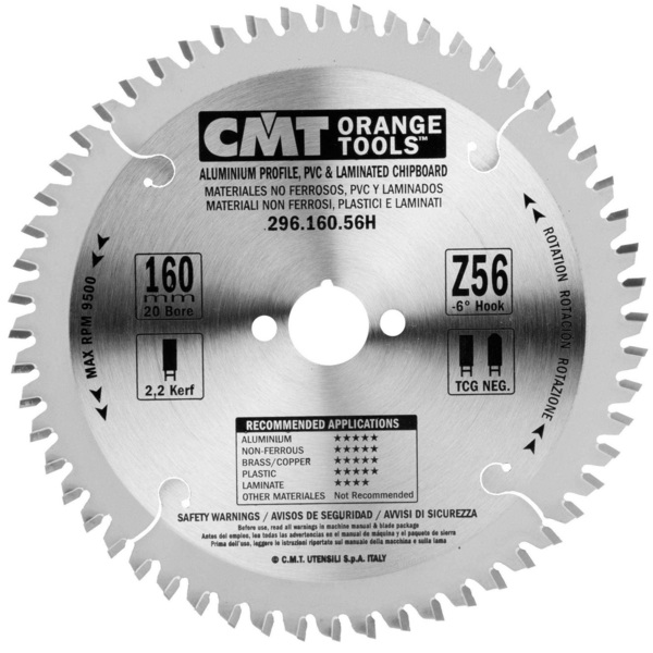 Aluminum saw blade CMT Orange Tools HM (D 160 mm, F 20 mm, Z 56)