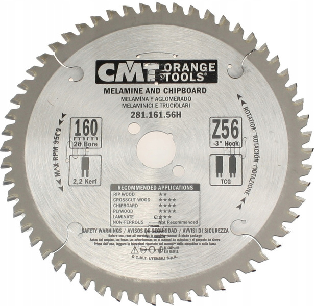 Tarcza tnąca do drewna CMT Orange Tools HM (D 160 mm, F 20 mm, Z 56)