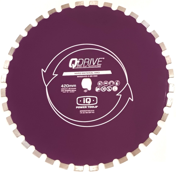 Diamond blade Q-Drive Hard Material HM3 iQ Power Tools (420 mm), purple