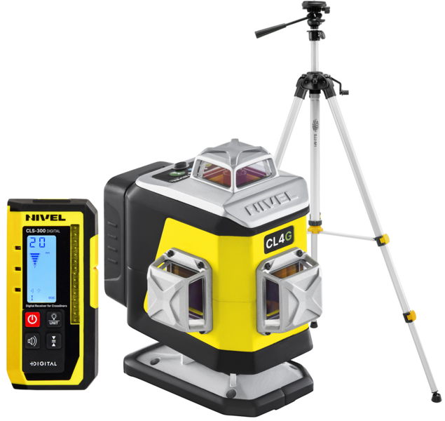 Multi-purpose cross laser Nivel System CL4G (+ tripod SJJ-M1 EX and laser sensor CLS-300 Digital)