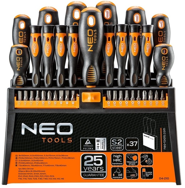 Zestaw wkrętaków i końcówek wkrętakowych Neo Tools 04-210 (37 elementów)