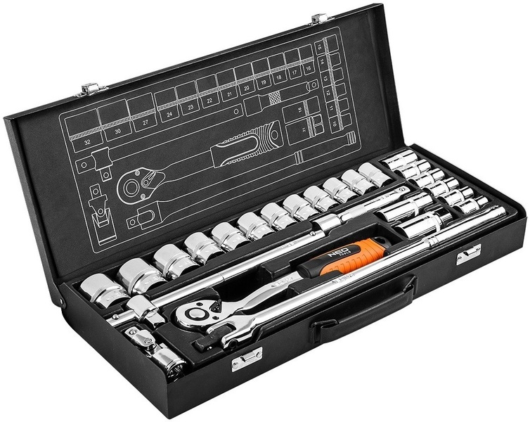 Socket wrench set Neo Tools 08-674, 1/2" (2 pcs)