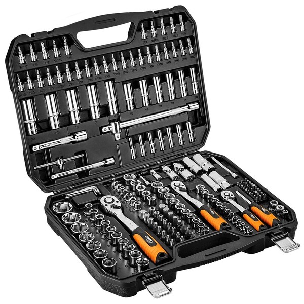 Socket wrench set Neo Tools 08-680, 1/2", 3/8", 1/4" (182 pcs)