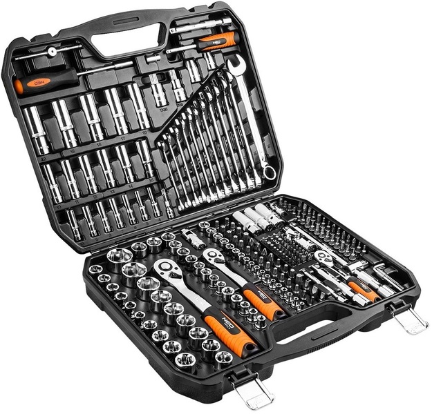 Socket wrench set Neo Tools 08-671, 1/2", 3/8", 1/4" (219 pcs)