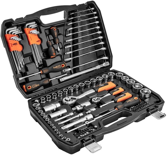 Socket set Neo Tools 10-208 1/2", 1/4" (138 pcs)