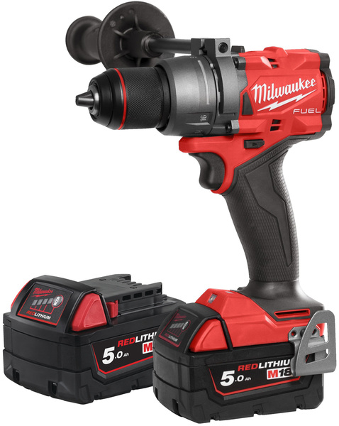 Wiertarko-wkrętarka udarowa Milwaukee M18FPD3-502X (+ 2x akumulator 5 Ah + ładowarka + walizka)