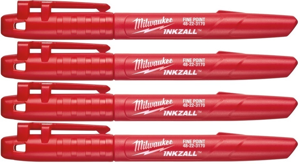 Czerwony marker Milwaukee Inkzall (4 sztuki)