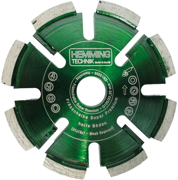 Diamond cutter disc Hemming Technik HE-120 Super Premium ⌀125x16mm (for very hard surfaces)