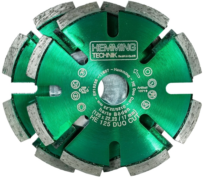 Double diamond cutter disc Hemming Technik HE-120 DUO CUT ⌀125x17mm (for concrete and stoneware)