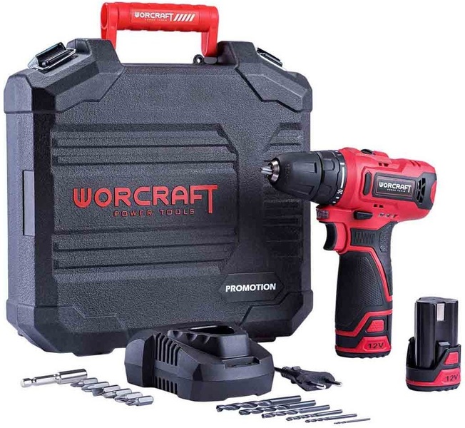 Wiertarko-wkrętarka Worcraft CD-12LiA (+2x akumulator i ładowarka)