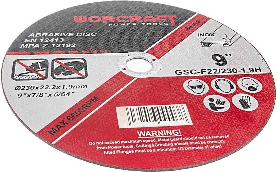 Metal abrasive disc WorcraftGSC-F22/230-1.9H