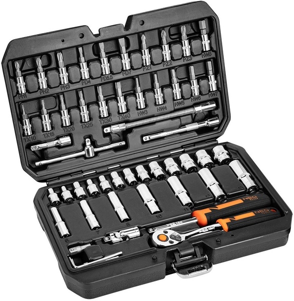 Socket wrench set Neo Tools 10-006 1/4" (53 pcs)