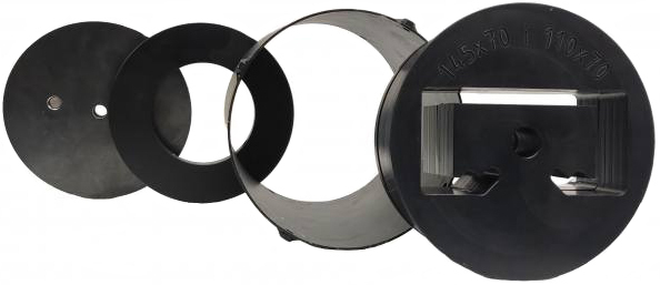 Set of accessories for a pile driver under a C-section 145 x 70 - 110 x 70