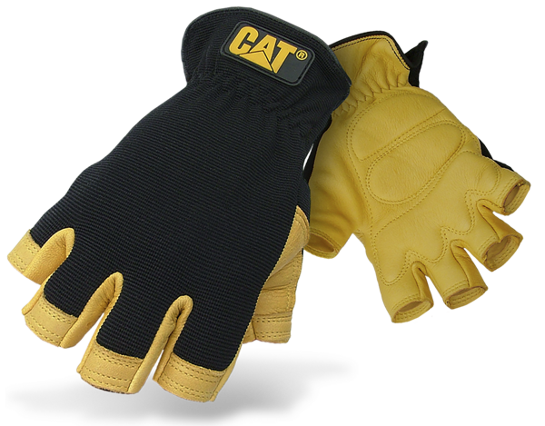 Work gloves Caterpillar Half-Finger Premium Deerskin Gel Pad
