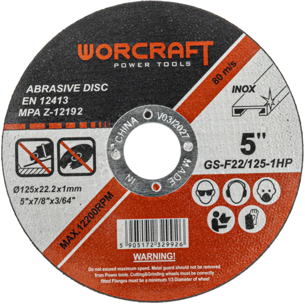 Steel cutting disc Warcraft GSC-F22/125-1H INOX