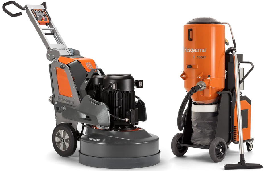 Floor scarifier Husqvarna PG 830 + vacuum cleaner T7500