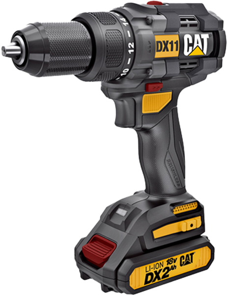 Drill driver Caterpillar DX11 18 V (+2x battery, charger)