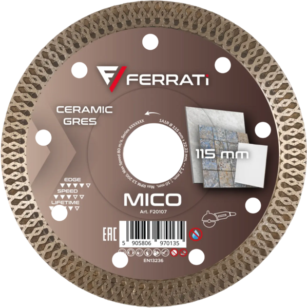 Tarcza diamentowa Ferrati 115mm MICO do ceramiki