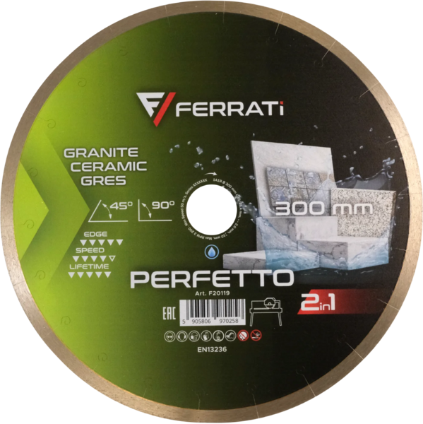 Tarcza diamentowa Ferrati  2in1 300 mm PERFETTO do ceramiki i kamienia