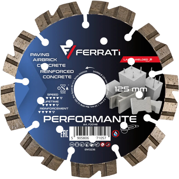 Tarcza diamentowa Ferrati tnąca 125mm PERFORMANTE