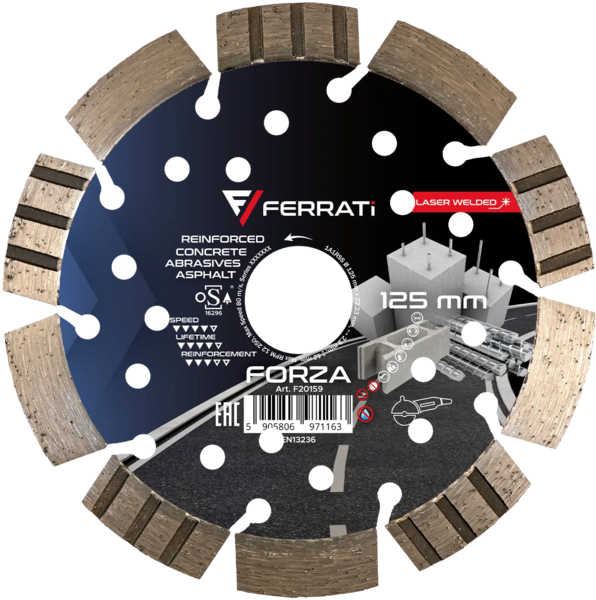  Tarcza diamentowa Ferrati tnąca 125mm FORZA