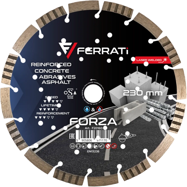 Tarcza diamentowa Ferrati tnąca 230mm FORZA